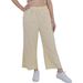 Women's High-Waisted Wide Leg Capri Pants Cotton Linen Blend 7/8 Length Elastic Casual Loose Fit Summer Bottoms_ecoleips.com