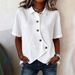 Women's Casual Asymmetrical Shirt – Stylish Solid Color Oversized Blouse For Everyday Wear_ecoleips.com