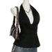 Women's European American Style Halter Neck Tie Backless Ruched Slim Fit Sleeveless Vest Summer Top Flattering Tummy Hider_ecoleips.com