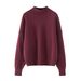 Winter Loose Multi-color Semi-turtleneck Knitted Sweater_ecoleips.com