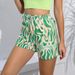 Aria Basics Aria Basics Summer New European And American Women's Fashion Printed Elastic Waist Tie Straight Casual Shorts 60180_ecoleips.com