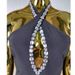 ng2510292 European American Women's Sexy Halter Neck With Rhinestones And Feathers, Backless Knitted Dress, Elegant Party Gown,_ecoleips.com