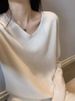 Aria Basics Aria Basics Autumn And Winter V-neck 100% Wool Sweater, Long-sleeved Pullover For Women, Solid Color Cashmere Slim-fit Knitted Base_ecoleips.com