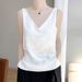 Summer New V-neck Satin Texture Jacquard Camisole Women, Suitable For Pairing Blazer, With A Beautiful Back Design, Thin_ecoleips.com