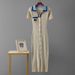 Women's Slim Fit Knit Dress - Elegant Polo Collar Long Sleeve Maxi Dress With Embroidery Detail_ecoleips.com
