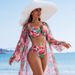 Women's Clothing fashion sexy high end women's swimsuit bikini three piece multi color printed women's swimsuit_ecoleips.com