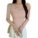 Spring New Design French Chic Exquisite Three-dimensional Floral Sheer Mesh Slimming Long-sleeve Blouse For Women_ecoleips.com