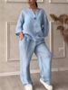 Women's Casual Cotton Linen Pant Sets Comfortable Loose Tops Wide Leg Pants Fashion European And American Style_ecoleips.com