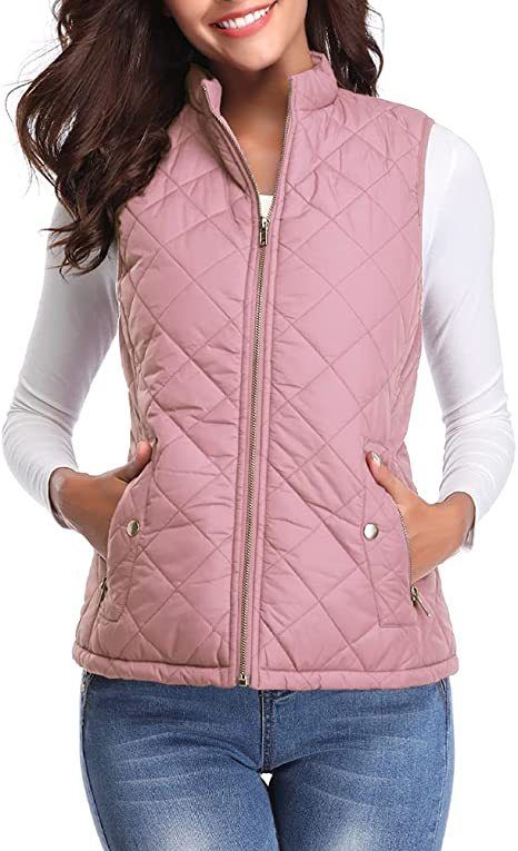 Women's Quilted Puffer Vest With Stand Collar - Lightweight Sleeveless Jacket For Fall & Winter_ecoleips.com