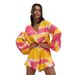 Women's Clothing Women's Summer Jumpsuit V-Neck Printed Long Sleeve Fitted Waist Ruffle Shorts Style Clothing For Formal & Casual For Women_ecoleips.com