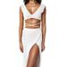 Voya Voya Women's Summer New Hollow Bikini Cover-Up Tank Top Long Dress Two-Piece Set Tie Cross Beach Sun Protection_ecoleips.com