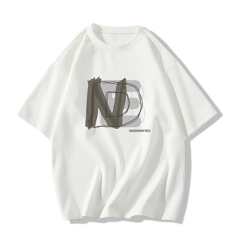 White Straight Shoulder Short Sleeve T-Shirt for Women Summer Loose Bf Chic Casual Versatile Top Trendy Chic Lazy Style_ecoleips.com