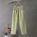 Suitable For All Seasons New Cotton Linen Casual Pants For Women, Summer Loose Straight Nine-Tenths Harem Pants, Color Slimming Trend_ecoleips.com