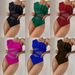 Women's Clothing New Multi Color Ruffled One Shoulder Mesh Hollow Sexy One Piece Swimsuit Female Bikini_ecoleips.com
