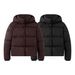 Women's Short Puffer Jacket – Waterproof Stand Collar Hooded Coat For Winter Warmth & Style_ecoleips.com