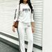 Women's American Retro Style Long Sleeve Drawstring Hooded Sweatshirt And Pants Loose Fit Letter Print Two-Piece Suit_ecoleips.com