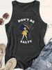 Simple Casual Loose Women's Printed Tank Top Cross-Border Round Neck Wholesale Umbrella Comfortable Deep Red_ecoleips.com