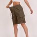 Women's High-Waisted Casual Cargo Shorts Summer Fashion Trend Button Drawstring Design With Pockets Regular Fit Polyester_ecoleips.com