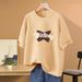 Retro Women's Oversized T-Shirt Loose Fit Short Sleeve Off-the-Shoulder Top for Summer Tummy Covering Style_ecoleips.com