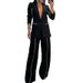 "Modern Women's Casual Suit Set - Stylish Jacket & Straight Leg Trousers For Office & Everyday Wear"_ecoleips.com