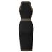 Women's Clothing Spring and Summer Sleeveless Waist Long Dress Gold Silk Bright Line Temperament Style Lady Dress_ecoleips.com