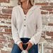 Women's Autumn/Winter Solid-Color Hoodie Long Sweatshirt With Buttoned Collar And Loose Fit_ecoleips.com