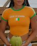 Women's Clothing Personality Sexy Slim Retro Street T Shirt Hot Girl Outfit Flag Letter Embroidered Top T Shirt_ecoleips.com