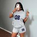 New Casual Sports Solid Color Printed Letter Loose Hooded Sweatshirt Women's Clothing Summer Outfit_ecoleips.com