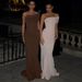 French Style Elegant Sophisticated One Shoulder Slim Fit Slit Hem Dress High End Vintage Casual Party Cocktail Evening Dress For Women_ecoleips.com