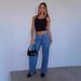 Cross-Border European And American Women's Simple Mid-Waist Non-Stretch Straight-Leg Jeans_ecoleips.com