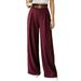 Women's High-End Belted Straight Leg Trousers Solid Color Casual Wide Leg Long Trousers_ecoleips.com