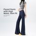 Women's Two Piece Yoga Pants Set Flared Hem Wide Leg Loose Fitting Low Waisted Stretchy Casual Cool Style_ecoleips.com