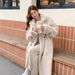 Luxury Faux Mink Trench Coat – Oversized Notch Lapel Maxi Coat With Button Detailing (Cream & Cocoa For Timeless Elegance)_ecoleips.com