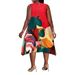 plus Size Women's Casual Fashion Color Block Print Dress round Neck Elegant Clothing_ecoleips.com