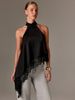 Sexy Halter Neck Lace Top for Women Backless Irregular Hem Slimming Versatile Solid Color Camisole_ecoleips.com