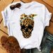 European And American Cross-border Foreign Trade Women's Floral Skull Print Round-neck Short-sleeve T-shirt Top_ecoleips.com
