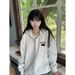 Neutral And Sophisticated American Retro Style Hooded Top, Printed Hoodie, Women's Jacket, Plus Size, Minimalist_ecoleips.com