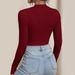 Voya Women's 2026 Spring/summer Sexy Slim Fit Hollow Chest Cup Short Style High Neck Long Sleeved Women's T-shirt Top For Women_ecoleips.com