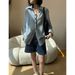 Zhiyu Textured Loose Vintage Vertical Striped Versatile Turn-down Collar Shirt For Women 2026 Spring/Summer New Style_ecoleips.com