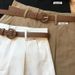 Women's Wide Leg Cargo Pants High Waist Loose Fit Casual Style with Belt Pair Thin Five Point Summer New_ecoleips.com