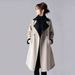 Japanese Style Oversized Trench Coat – Long Sleeve Double-Breasted Coat With Contrast Collar, Loose Fit Casual Outerwear (Beige, S-L)_ecoleips.com