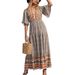 Summer New Hot-Selling Cross-Border Women's Bohemian Beach Vacation Flared Long Dress_ecoleips.com