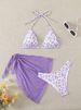 Women's Floral Two Piece Swimsuit Set Sexy Wire-Free Vacation Style Bikini New European American Quality Amazon Export_ecoleips.com