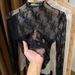 K Perspective Semi High Neck Lace Base Sweater, New Stylish Thin Mesh Small Sweater, Sweater With Inner Lining, Women's Gauze Jacket_ecoleips.com