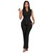 New European American Spring/Summer Women's Two-Piece Set: Elegant Slimming V-Neck Sleeveless Irregular T-Shirt And_ecoleips.com