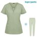 Women's Beauty Salon Work Clothes Operating Room Scrub Suit Hand Washing Clothes Short-sleeved Doctor Elastic Scrub Suit_ecoleips.com