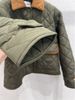 girl 25 Autumn And Winter New Women's Turn-down Collar Short Quilted Cotton Jacket_ecoleips.com
