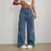 High-Waisted Wide-Leg Jeans With Bow Detail – Vintage Washed Denim Pants For Women (XS-XXL, Light Blue/Deep Blue)_ecoleips.com