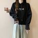American-style Real-shot Buttoned Cuff Hooded Pullover Short Sweatshirt Women, Loose Lightweight, Suitable For Spring_ecoleips.com