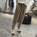 Suitable For All Seasons Nine Points Cotton Harem For Women Plus Size Loose Slimming Fat MM Small Feet Linen Carrot Pants Casual Trousers_ecoleips.com